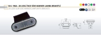 Yan Isaret Lambasi Side Marker(Sallama) 20 Ledli Sari Braketli Ince Model 12V/24V LUMEN BK-196A S