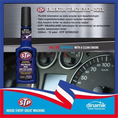 Stp® High Mileage Dizel Injector Cleaner  75.000 Km. Ve Üstü Araçlar İçi̇n Enjektör Temi̇zleyi̇ci̇ 200Ml. STP 301992100