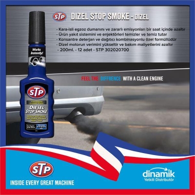 Stp® Diesel Stop Smoke  Yakit Si̇stemi̇ – Enjektör Ve Temi̇zleyici Egzost Dumani Onleyici 200Ml. STP 302020700