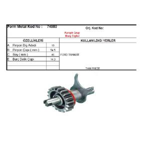MARŞ DİŞLİSİ MOTORCRAFT TIPI 19 DIS IS7U 11000 BA FORD TRANSIT V 184 CATALLI MİLLİ 74980