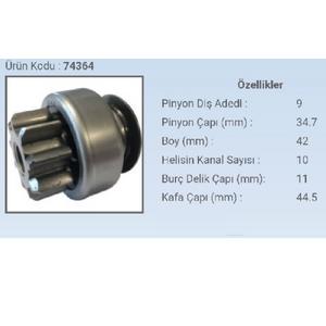 MARŞ DİŞLİSİ 9D DENSO TİPİ 5 KANAL TOYOTA YARİS COROLLA AURİS ETIOS DİZEL OTOMATİK VİTES 74364