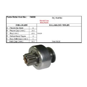 MARŞ DİŞLİSİ 8 DİŞ MİTS TİPİ CW DACIA, LOGAN BENZINLI 1.4, 1.6 MPI, RENAULT CLIO III 1.4, 1.6 MODUS 1.4, 1.6, TWINGO II 1.6 74968