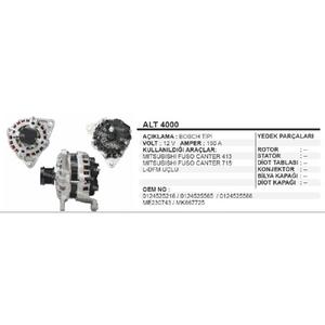 ALTER. 12V.150A.BOSCH T.MITS.FUSO CANTER 413/715 ALT5565 WUT.1101.0433