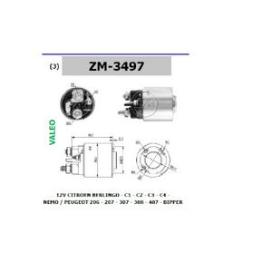 MARŞ OTOM. 12V CITROEN BERLINGO-C1-C2-C3-C4-NEMO / PEUGEOT 206-207-307-308-407-BIPPER ZM-3497