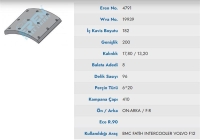 On / Arka Fren Balatasi Pabuc Bmc Dev Fatih Yeni Model 220-26  (20 Li̇k) (S15088020) EREN 4880 M71