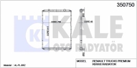 Radyator Motor Renault Trucks Premium / Kerax Radyator (Cercevesiz) KALE 350750