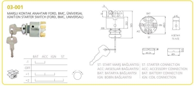 Kontak Anahtari Marsli Ford Bmc Anadol  AKSA 03-001