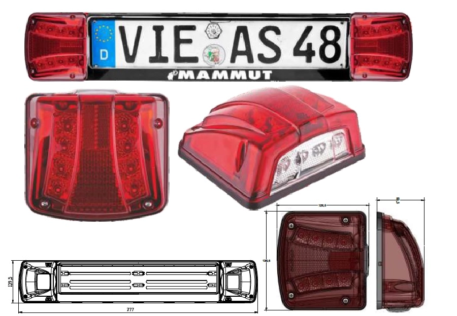 LED Maxi Işıklı Plakalık Boş 12V-24V | OEM 201001-LED BOS
