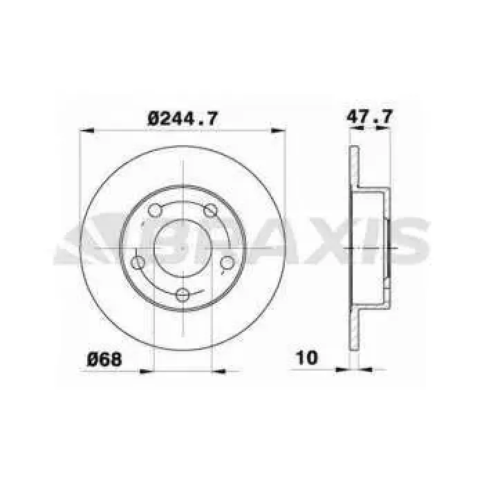 Arka Fren Aynasi Passat 1,8 20V 1,9TDI 2,5TDI 2,3 VR5 2,8 30V 97> | BRAXIS AE0494 | OEM 8D0615601A 8D0615601A 8E0615601A 8E0615601A