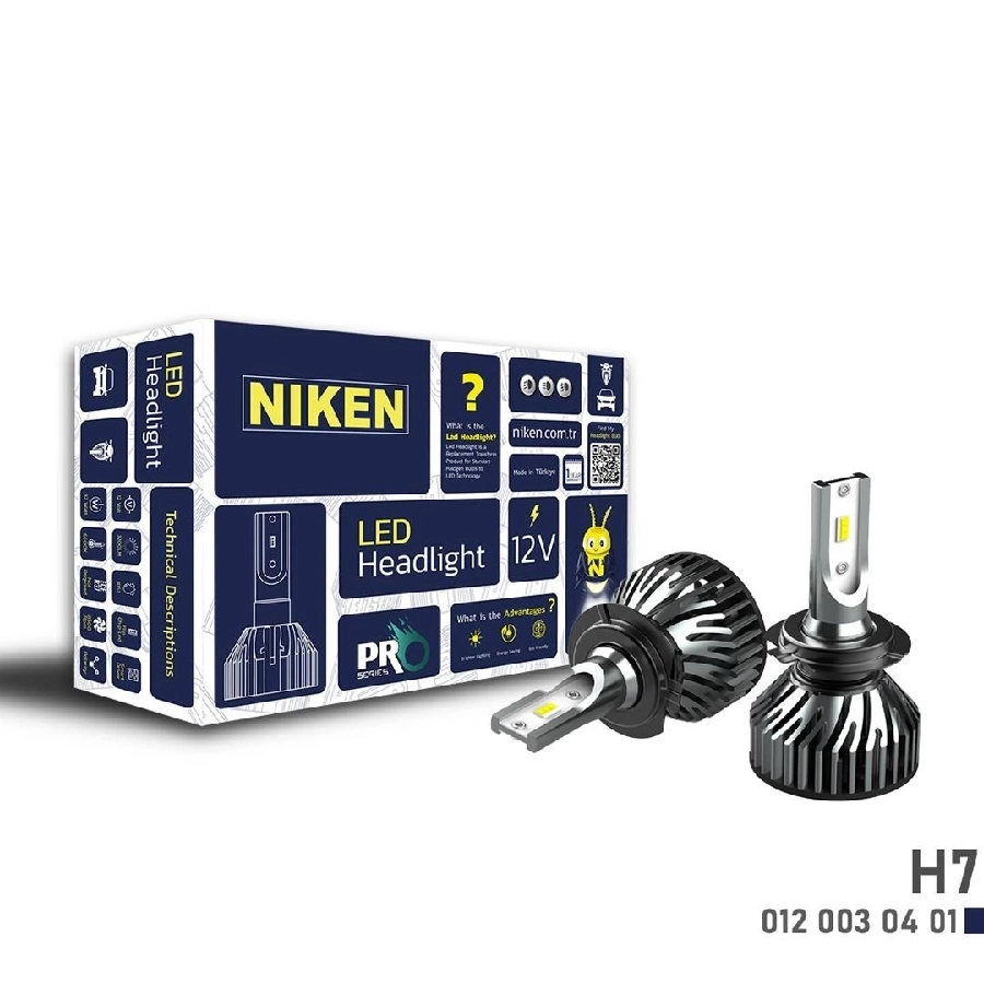 LED Far Ampulü (Takım) Whıte (Beyaz) Pro Series Xenon Tip 12V-24V H7 ** Yeni Tip Mini Gövde ** | OEM 0120030401