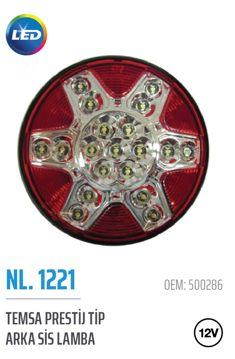 Temsa Prestij Midibüs LED'li Arka Sis Lamba 12V 500286 | OEM NL.1221