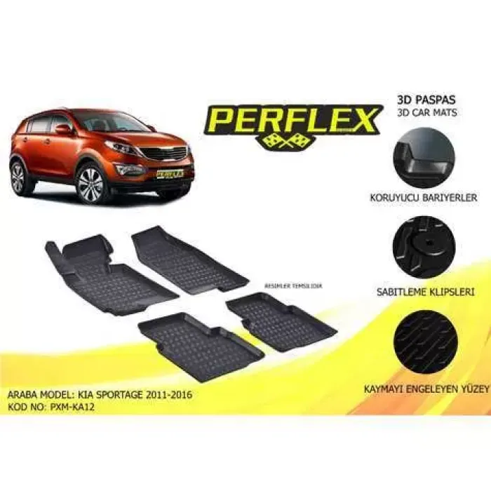 Paspas 3D Havuzlu 10-Mat Kia Sportage 2011-2016 | PERFLEX PXM-KA12