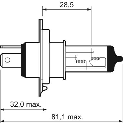 Halogen Ampul 12V H4 Dort Mevsim | VALEO 032515
