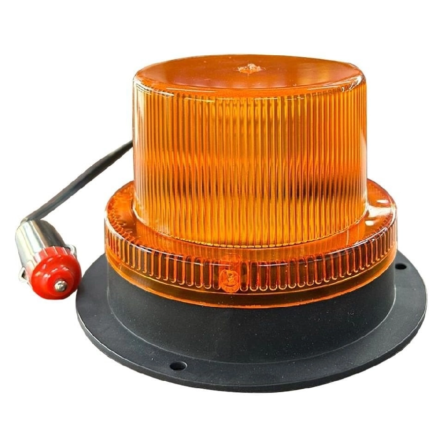 Tepe Döner Lamba 10-30V Kısa Tip LED'li Çakar Mıknatıslı Çakmak Soketli (Sarı) | OEM TC13-12