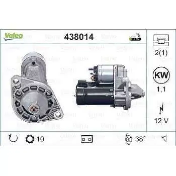 Mars Motoru 12V 10 Dis Astra F Vectra A B 1,6 / 1,8 / 2,0 | VALEO 438014 | OEM 1202138 1202138 1202144 5194758 1202144 5194758