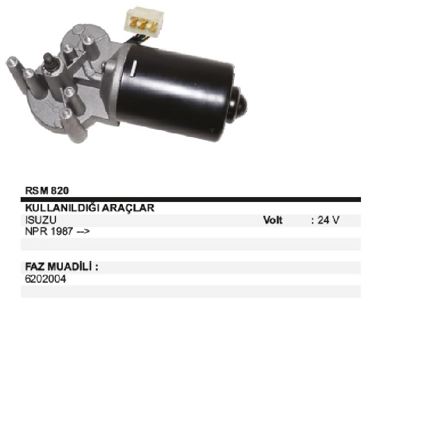 Silgi Motoru 24V Isuzu | OEM RSM820