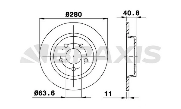 Arka Fren (Aynasi) Diski Focus II CB4 04>11 C-Max (DM2) 07>09 Volvo V50 04>12 C30 06>12 C70 II 05>13 S40 II 04>12 17 Jant - 16 Jant Düz 280MM 5 Bi̇jon | BRAXIS AE0162 | OEM 7M51 2A315 BA 1500156 2A315 1500156