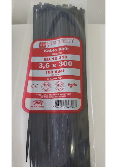 Pemsan 3.6X300 Kablo Bağı Siyah