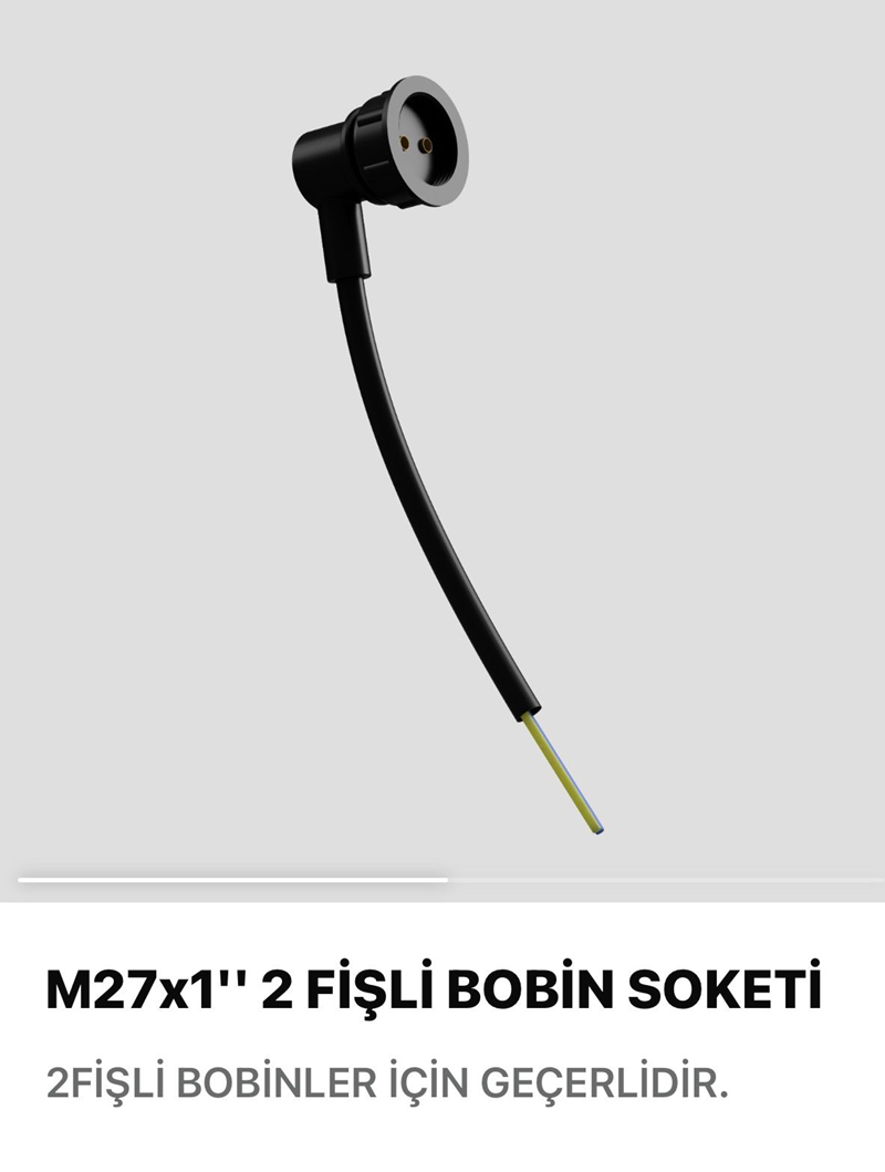 M27X1 Bobin Soket Fişi (Bobin Kablosu)