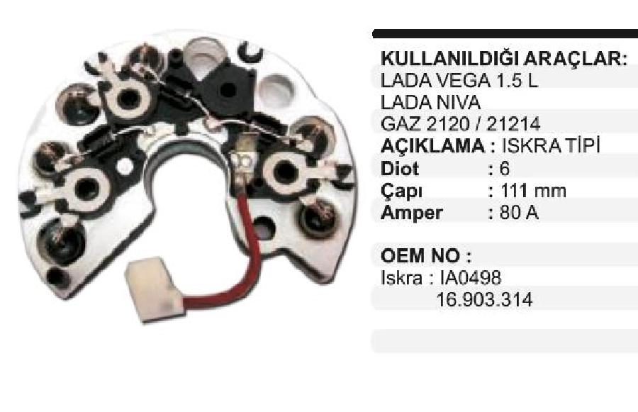 Diyot Tablası Lada Vega, Gaz, Nıva | OEM VLA1000