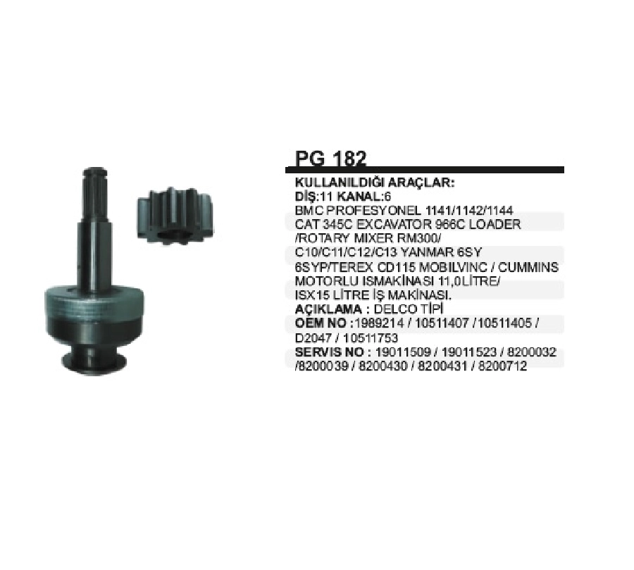 Marş Dişlisi Delco 39MT 11DIS Pro 1141, 1142 56MM ( Mil Çapı 25mm ) BOY:144mm Dişli Çapı:56mm Kanal | OEM PG182
