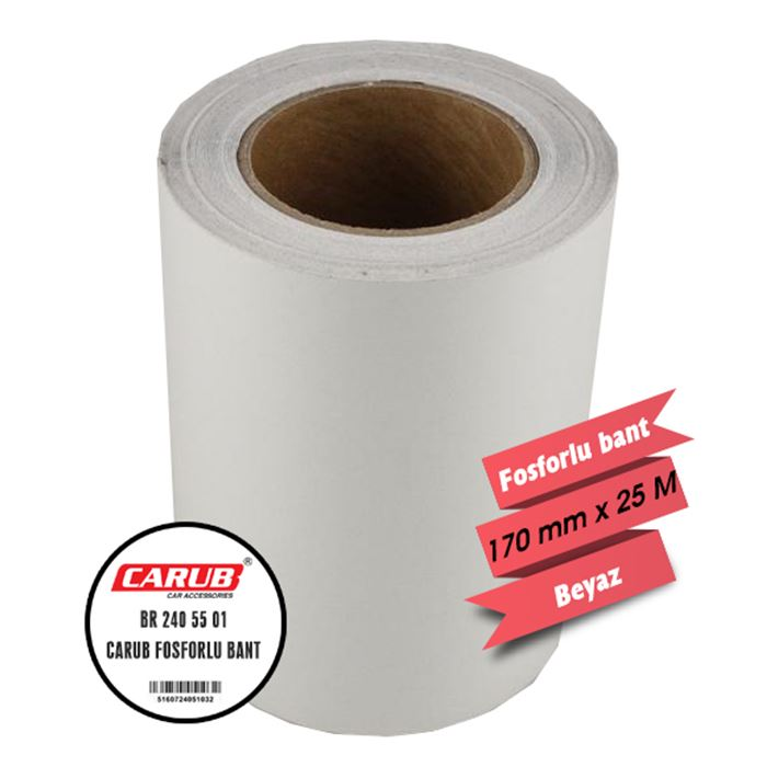 Carub Fosforlu Bant Beyaz 17CM X 25 Mt