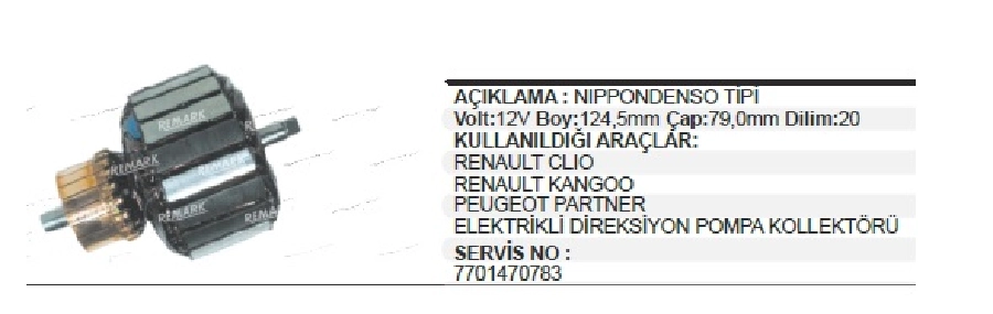 Direksiyon Mot Kollektörü 12V Clio, Kango 1.5D, Partner | OEM IM1199