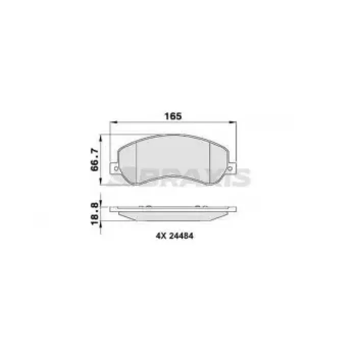 On Fren Balatasi Transit V347 06 /> V347 155PS A.Ceker 11 /> VW Amarok 2.0TDI 10> Fisli | BRAXIS AB0070 | OEM 6C11 2K021 AB 2H0698151A