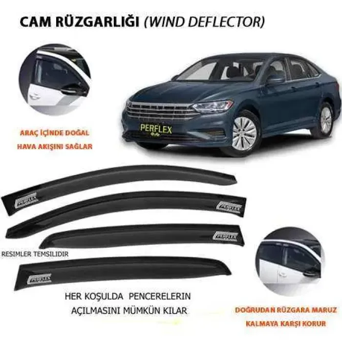 Cam Ruzgarligi Mugen Tip 4 Parça Jetta Dynamic 2011-2018 | PERFLEX PD4-VW09