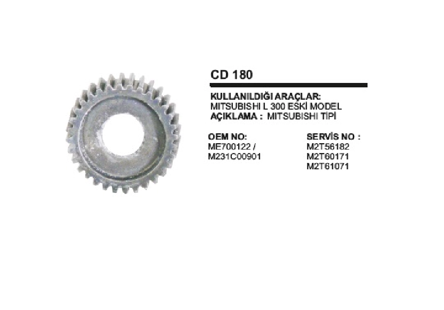 Redüktör İç Dişli Parçası Mitsubishi L300 Eski Model (Hyundai Grace-H100 Minibüs-Megastar) 32D Dış ÇAP:45mm | OEM CD180