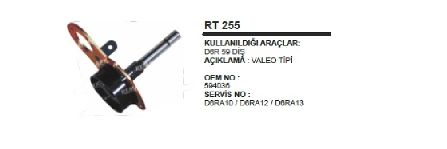 Valeo D6R 59 İnce Dış Redıksıyon Setı ( 13 Diş Kollektöre Göre ) | OEM RT255