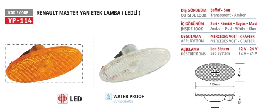 Renault Master Side Marker LED'li | OEM YP114