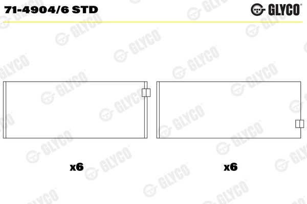 Kol Yatak Std Renault Premium Kerax 370-420 01> Takim | GLYCO 71-49046STD | OEM 5010359940 5001858552 5010477479 5001858553 5001855383 5000694596
