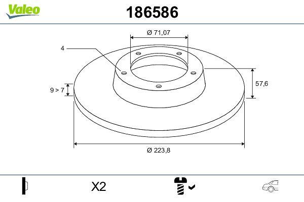 Arka Fren Aynasi (Tk) Xantia X1 1,6I / 1,8I / 1,9D / 1,9TD / 2,0I / 2,1TD 93 | VALEO 186586 | OEM 95667811 95667811 E169114 E169114
