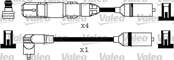 Buji+Bobin Kablosu Takimi Polo Classic Passat Sharan Toledo Ibiza Cordoba 1,6 / 2,0 Aft 95>00 | VALEO 346317 | OEM 037905483C