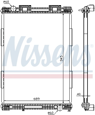 Motor Su Radyatoru MAN F2000 19.423 D2866 94> 19.463 D2876 94> 19.464 D2876 98> (Cercevesiz) / (Mt) | NISSENS 628700 | OEM 81061016438 81061016423