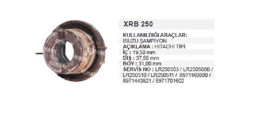 Rotor Bakırı Isuzu Şampiyon İÇ:19,5mm DİŞ:37,5mm BOY:31,0mm | OEM XRB250