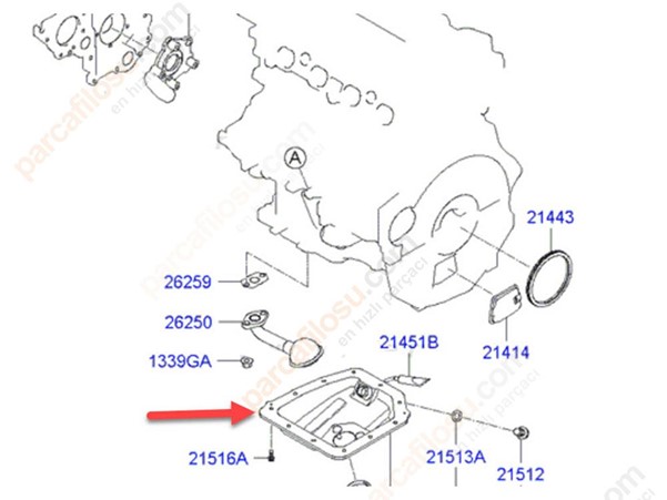 Yag Karteri Hyundai IX35 Tucson 1.6 Gdi 2011-2018 Kia Cerato Sportage 1,6 Gdi 2011-2018 | SANTRAL 036 | OEM 215102B030 215102B031