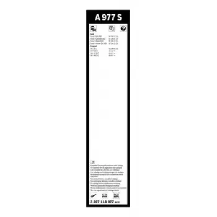 On Silecek Supurgesi Takim (X2) / (Muz Tipi) Focus II 04>11 P207 06>12 Olcu: 650 / 425MM | BOSCH 3397118977 | OEM 6M6JS17528AA