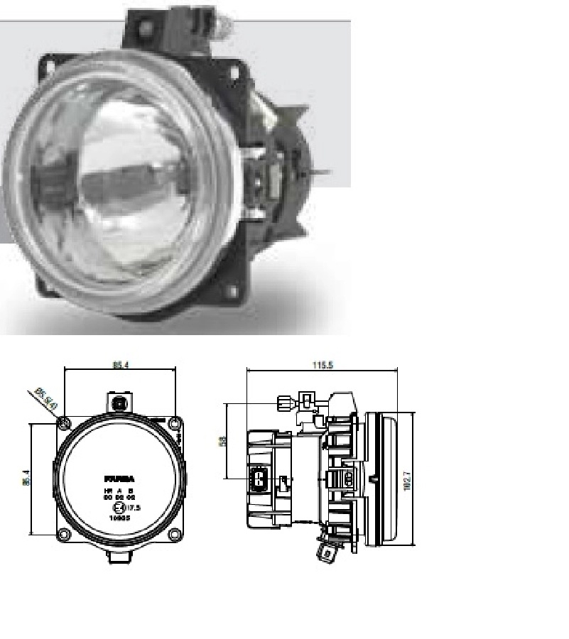 Far, Spot, Cadface, 12V, Kapak + Kablo, Çizgisiz Camlı Karsan (H1) Cargo 3230 Yeni Model Uzun Hüzme | OEM 13574E