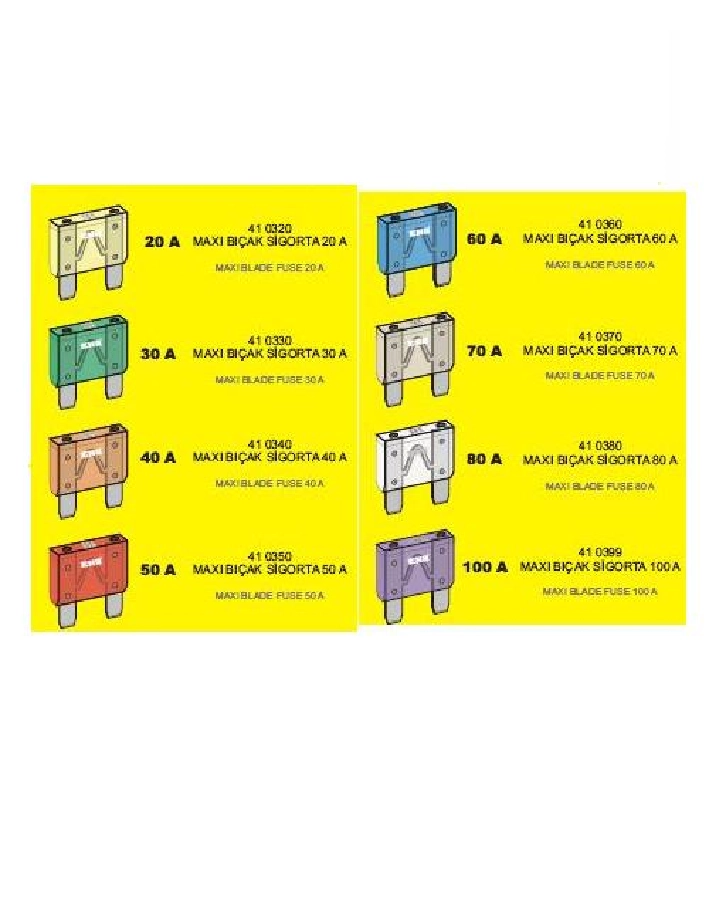 Sigorta Bıçak Tip Maxi 60A - Tempra ( Mavi ) | OEM 72005585