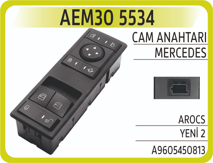 Aem Mercedes Arocs Cam Kaldırma Anahtarı Yeni 2