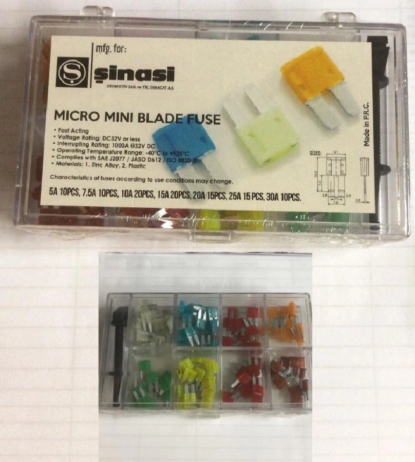 Sigorta Seti (100 Adet Sigorta İçerir) Micro Mini Yeni Model Atr | OEM SINA-8675