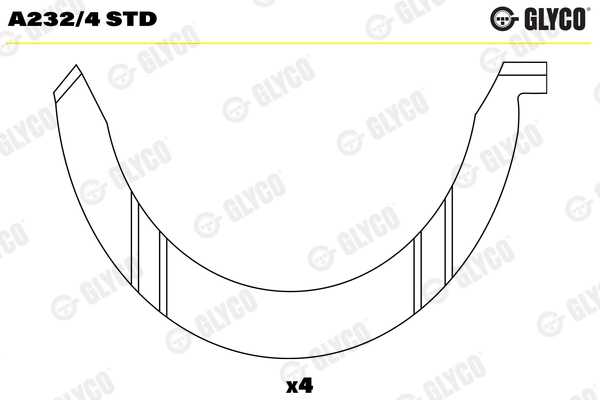 Kenar Ay Yatak Std Scania 4 Seri / 114-124-164 / P-G-R-T Seri Ds/Dsc 12 Takim | GLYCO A-2324STD | OEM 1350815 1444619 1531996 362151
