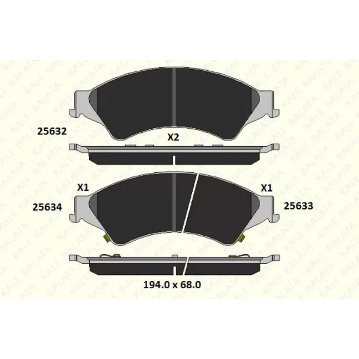 On Fren Balatasi Ranger Pick Up 2,2TDCI / 3,2TDCI 4×4 12 /> | KALE B 25632 164 05 ANS | OEM AB31 2L361 AB 1723538