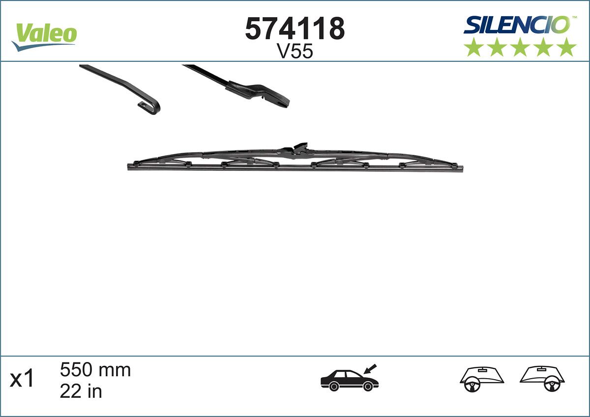 Silecek Supurgesi 550MM Xm / Zx / Megane P306 | VALEO 574118 | OEM 1238777