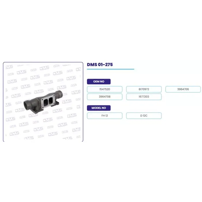 Egzoz Manifoldu Orta Volvo Truck FH12 | DEMOSAN 01-275 | OEM 1547520-8170972-3964706