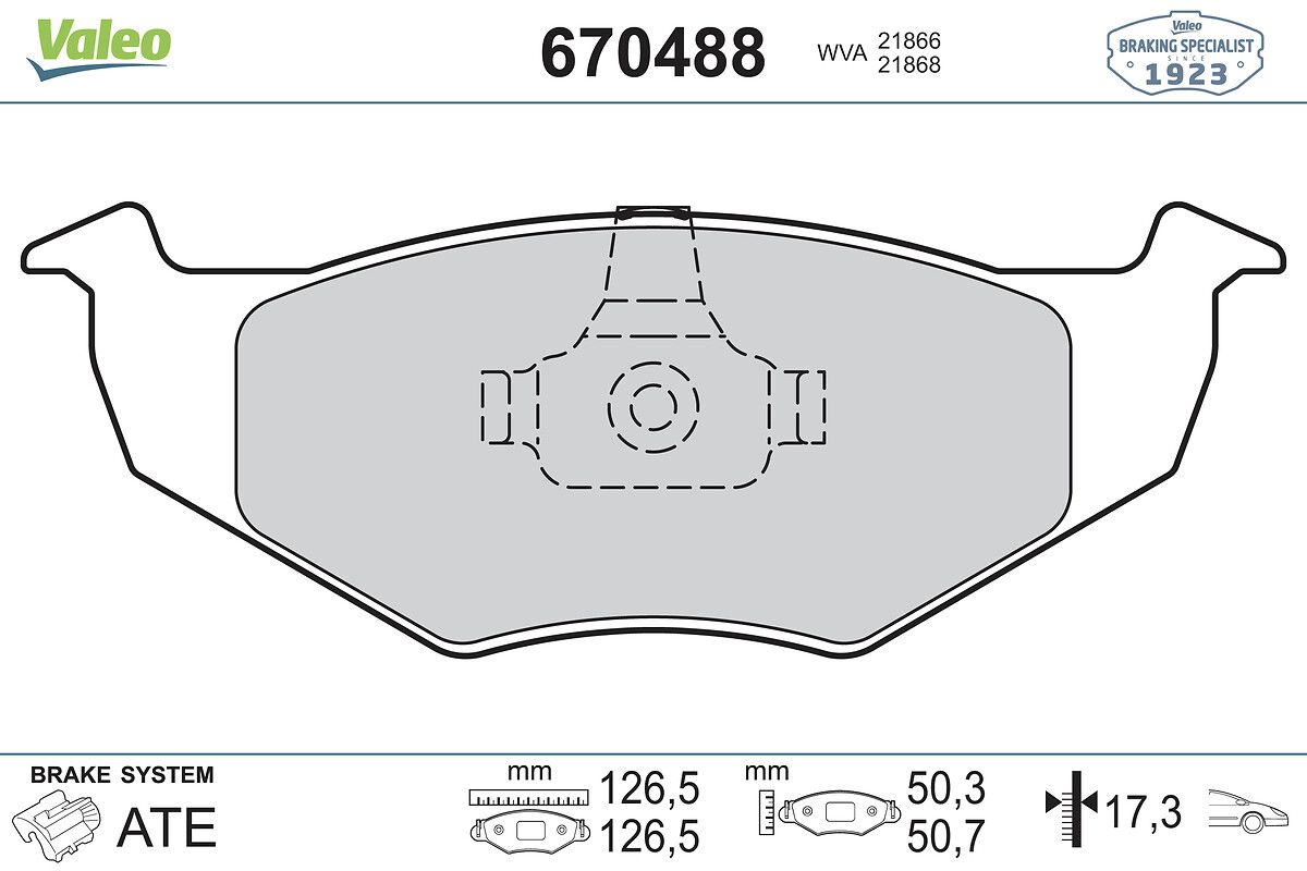Fren Balatasi Ön Polo III 95> Lupo 98> Fox 05> / Arosa 97> / Fabia 00>10 | VALEO 670488 | OEM 6N0698151 6N0698151 6N0698151C 6N0698151C