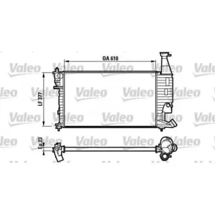 Motor Su Radyatoru Mekanik Partner Berlingo TU3 2 TU3JP (1,4 8V) / (Alt Hortum Yeri Segmanli) / (610X377X23) | VALEO 732563 | OEM 133047