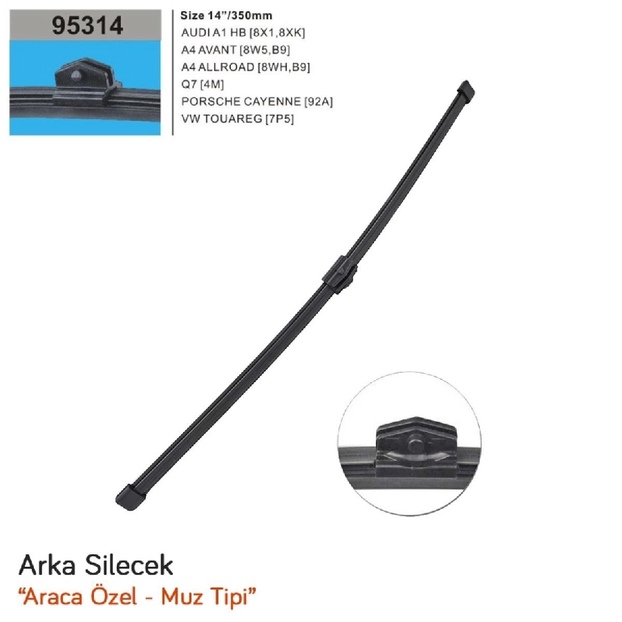 Silgi Paleti 350mm Muz Arka Audi: A1 Hb [8X1,8XK] (2010-2018) A4 Avant [8W5, B9] (2015 ve sonrası ) A4 Allroad | OEM 95314